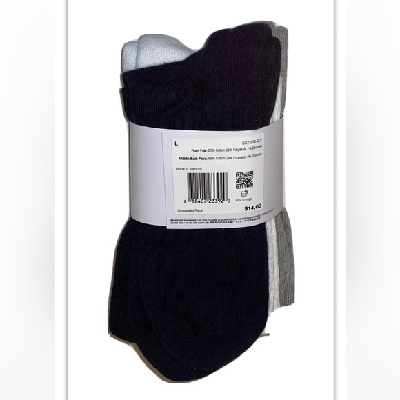 Nike Everyday Crew Socks 3 Pair Men 8-12 Wmn 10-13 Gray White Black Logo Cushion - Picture 5 of 12